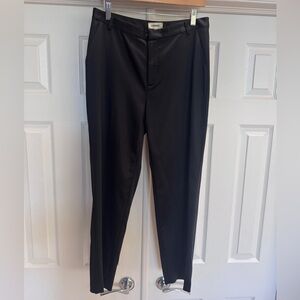 L'AGENCE Classic Black Satin Dress Trousers